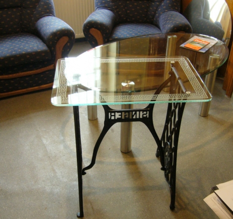 Blat szklany z wypiaskowanym wzorem